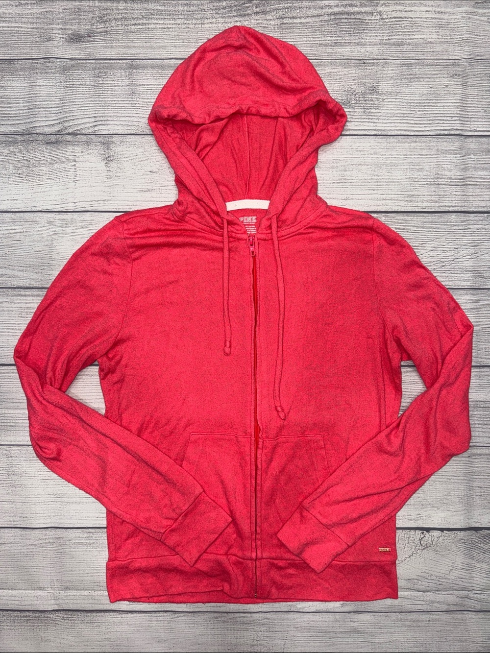PINK Victoria's Secret Hot Pink Zip Hoodie
